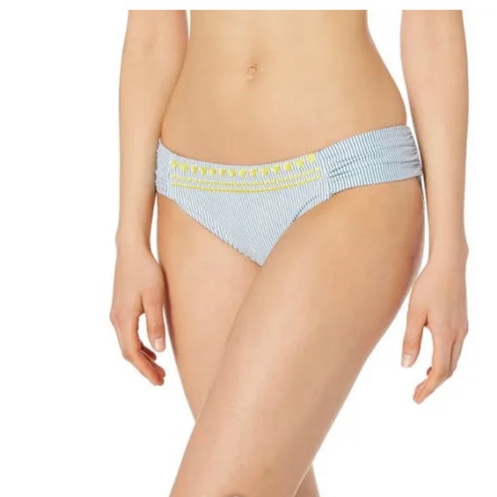 NWT Lucky Brand Women's Side Shirred Hipster blue//santa Margarita, Medium